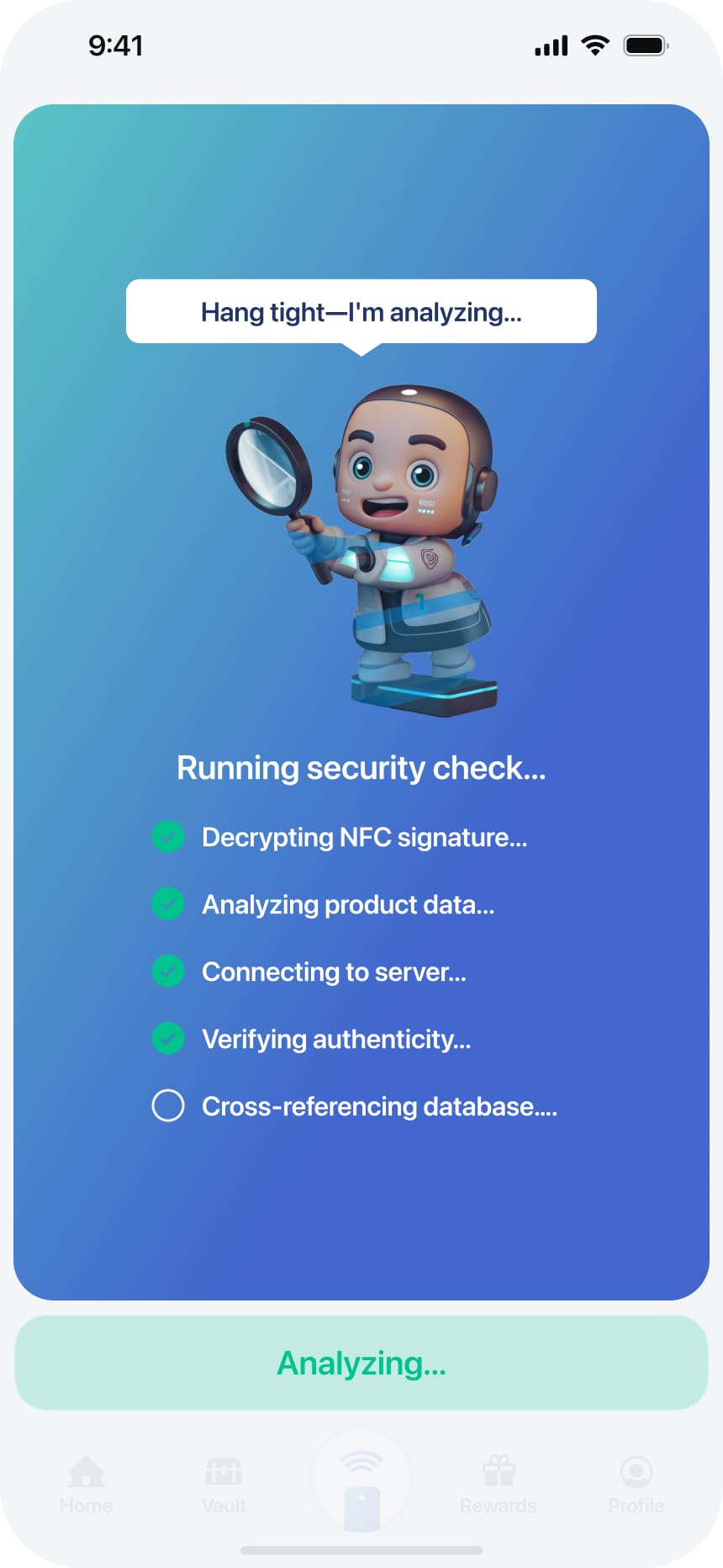 Consumer app — running the security check